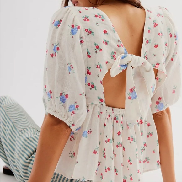 FREE PEOPLE Chloe Printed Top, Size S - Picture 1 of 8